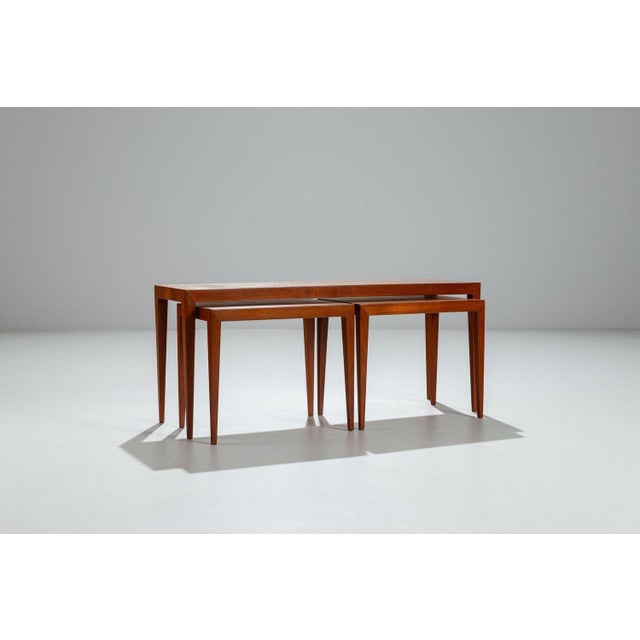 1960s Nesting Tables in Teak attributed to Severin Hansen for Haslev, Denmark, 1960, Set of 3 For Sale - Image 5 of 14