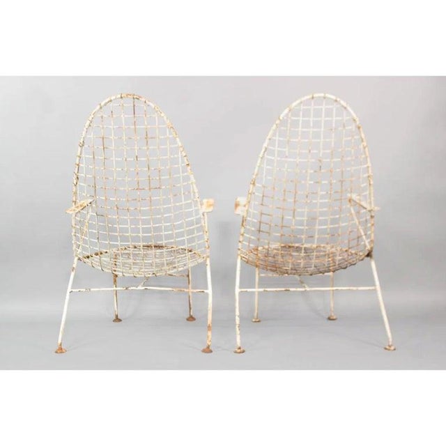 Italian Mid-Century Space Age High-Back Wire Lounge Chairs, Set of 4 For Sale - Image 11 of 17