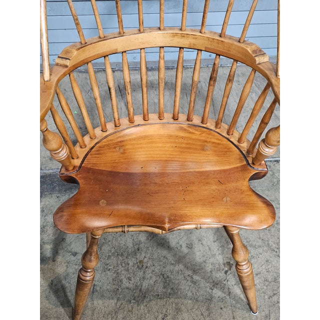 1960s d.r. Dimes Master's Chair Comb Back Windsor Arm Chair Bench New Hampshire Rare For Sale - Image 13 of 17
