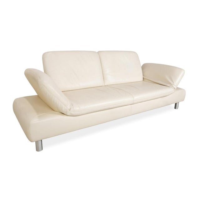 Modern Rivoli 3-Seater Sofa in Cream Leather from Koinor For Sale - Image 3 of 14