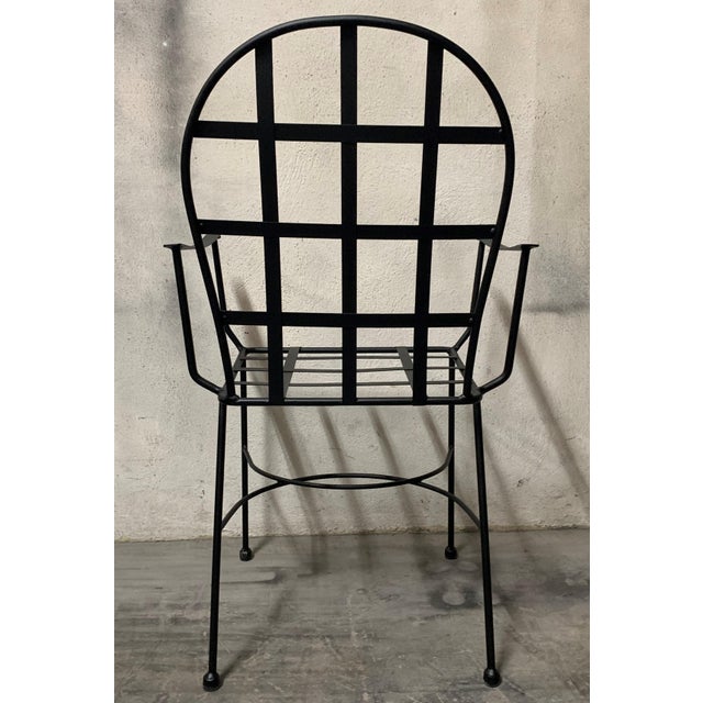Set of 2 Garden or Dinning Armchairs in Black Wrought Iron, Indoor & Outdoor For Sale In Miami - Image 6 of 18