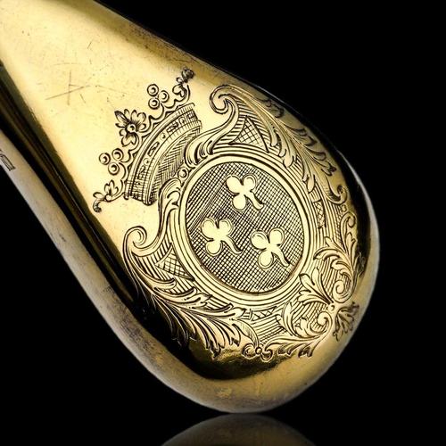 Antique Silver Gilt Scent Flask with Coronet Engraving, 1690s For Sale - Image 14 of 18