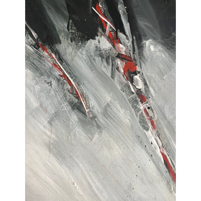 Large abstract oil painting on stretched canvas done by the French artist Dominique Dehais. Signed and dated by the...