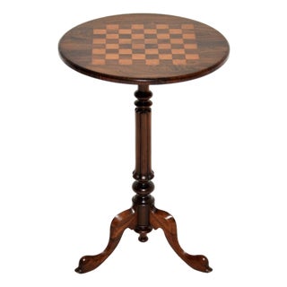 Antique Victorian Inlaid Chess Table, 1860s For Sale
