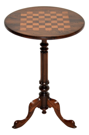 Antique Victorian Inlaid Chess Table, 1860s