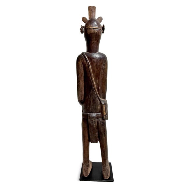 Antique Old Senufo Hunter Figure Sculpture W/Mask For Sale - Image 4 of 9