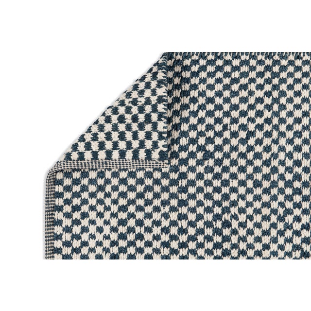 Not Yet Made - Made To Order Part & Parcel Goods Textured Check Rug, 12'x15', Sapphire and Eggshell For Sale - Image 5 of 5