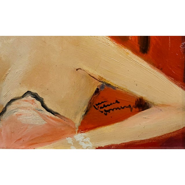 1950s Jean Gabriel Domergue -Elegant Couple at the Opera-1950s Oil Painting For Sale - Image 5 of 9