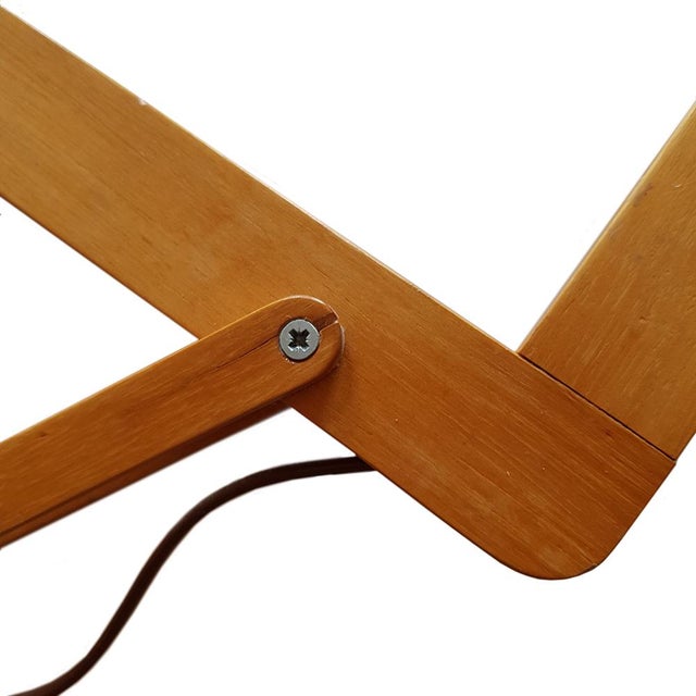 Mid-Century Wooden Scissor Wall Lamp For Sale - Image 6 of 9