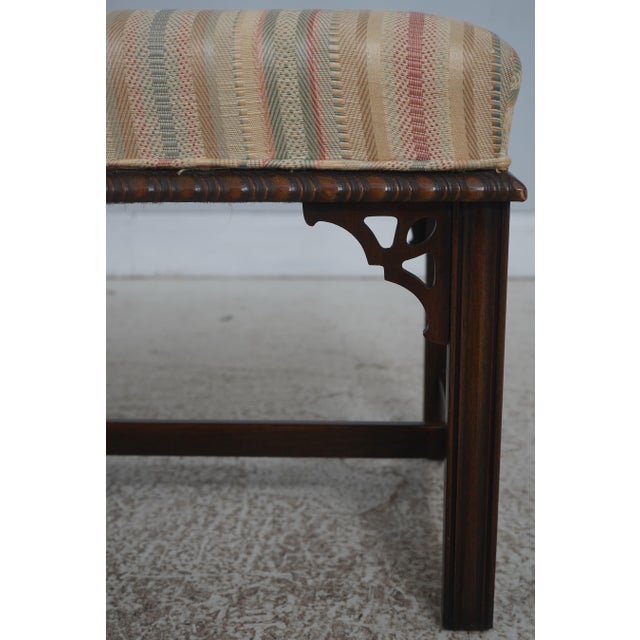1980s Drexel Heritage Mahogany Chippendale Style Window Bench For Sale - Image 5 of 15