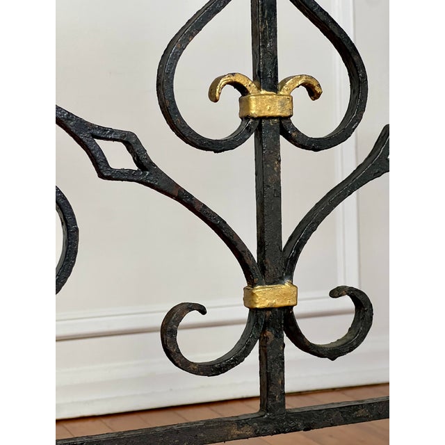 Large French Wrought Iron Chateau Landier Fireplace Screen, 1890s For Sale - Image 16 of 18