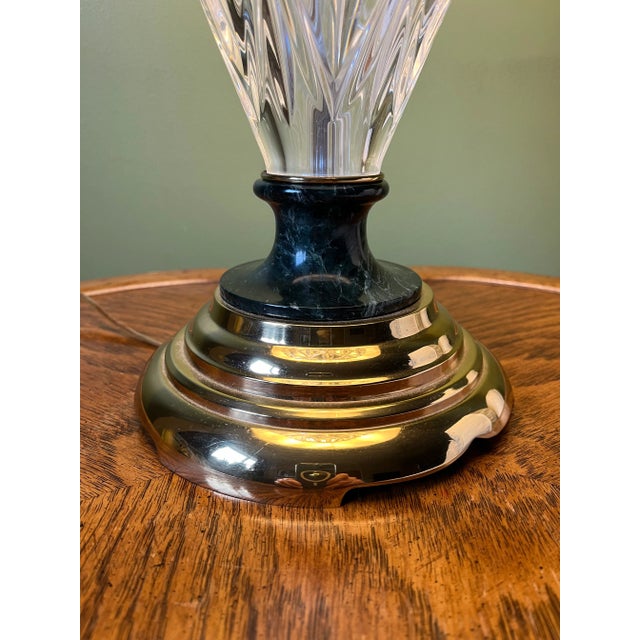 Frederick Cooper 1980s Frederick Cooper Brass Crystal Marble Table Lamp For Sale - Image 4 of 9