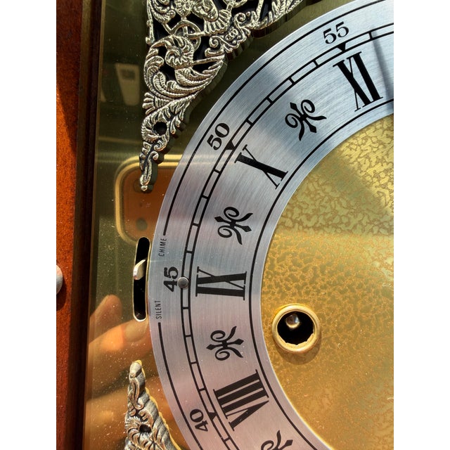 Howard Miller 1970s Howard Miller Model 612-437 Westminster Chime Bracket Clock | German Mechanical Movement For Sale - Image 4 of 9