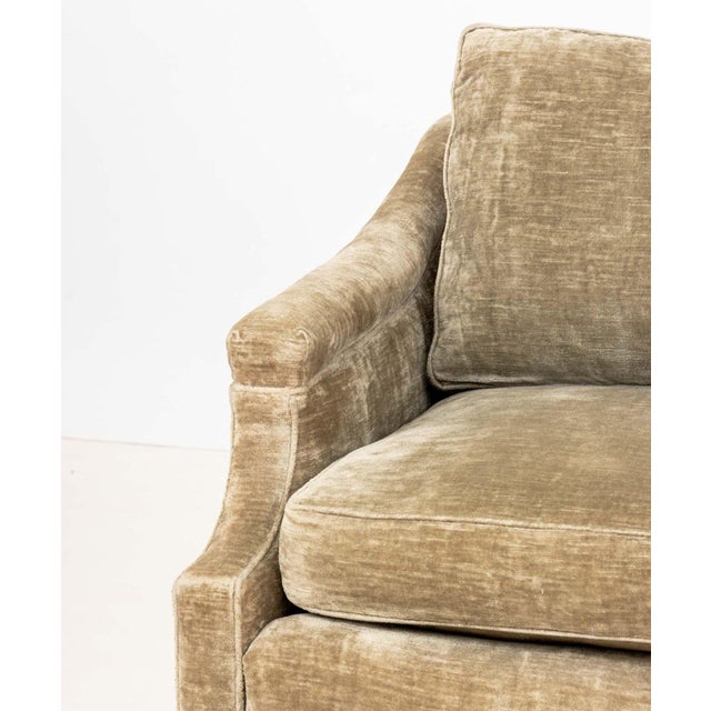 Contemporary Contemporary Green Chenille Upholstered Sofa For Sale - Image 3 of 6