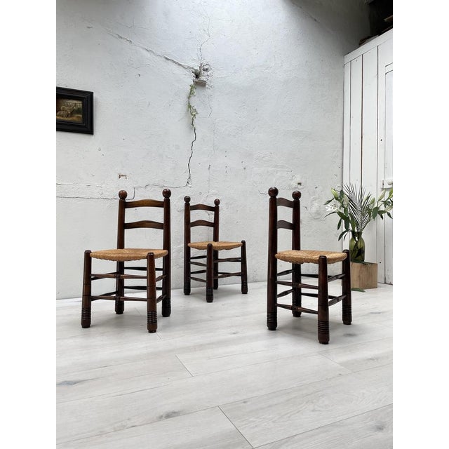 Beech and Straw Chair in the style of Charles Dudouyt For Sale - Image 17 of 18