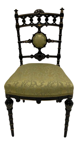 Strikingly Decorative Victorian Aesthetic Movement Gilt & Ebonized Chair