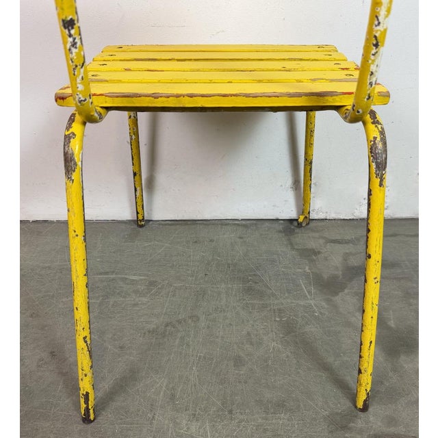 Wood Vintage Industrial Yellow Chair, 1960s For Sale - Image 7 of 16