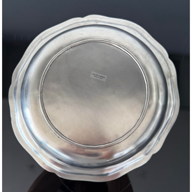 Ralph Lauren Ralph Lauren Home “Stanton” Round Pewter Serving Bowl Made in Italy For Sale - Image 4 of 4