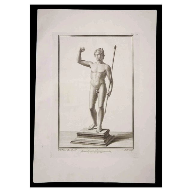 Carlo Nolli, Ancient Roman Statue, Original Etching, 18th Century For Sale