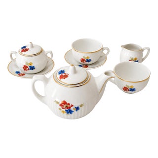 Porcelain Miniature Tea Service from Vista Alegre, Set of 7 For Sale