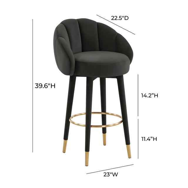 Wood Myla Black Swivel Bar Stool For Sale - Image 7 of 9