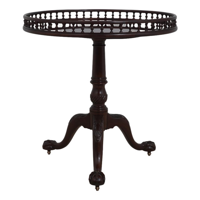 Baker Stately Homes Round Mahogany Lamp Table For Sale