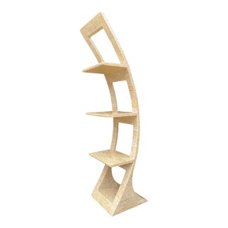 1980s Postmodern Tessellated Stone Tile Arched Shelf For Sale