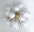 Italian 21st Century Mezzo Satin Brass Glossy White Murano Flush Mount by Fabio LTD For Sale - Image 3 of 8