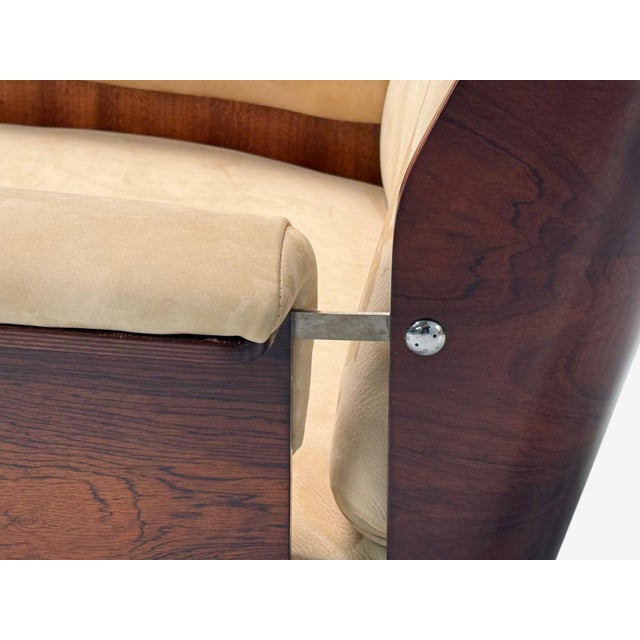 Bernard Brunier, French Mid-Century, Rosewood, Suede, Rare Sofa Set, 1960s For Sale In New York - Image 6 of 9