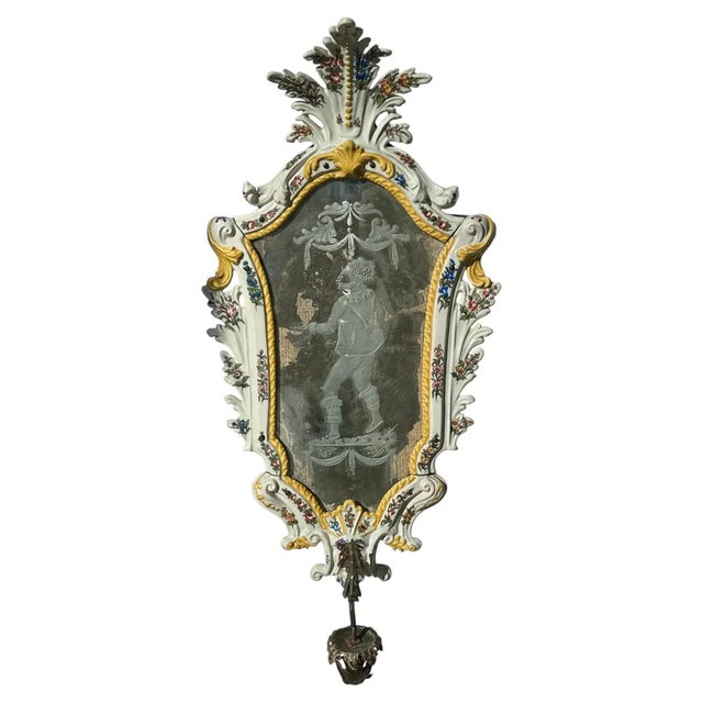 Four 19th Century Italian Le Nove Faience Mirror Sconces For Sale - Image 4 of 9