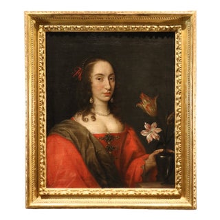 Willem Van Honthorst, Portrait of Louise Henriette of Orange, 1650, Oil on Canvas For Sale