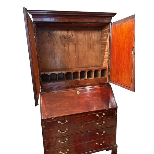 18th Century English George III Mahogany Secretary For Sale - Image 4 of 8