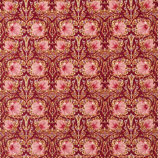 Morris & Co Pimpernel Fabric in Sunset Boulevard For Sale