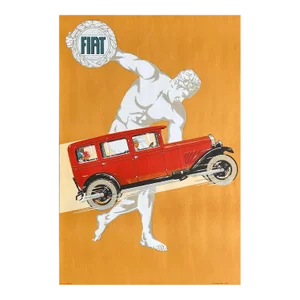 1927 Fiat Automobiles Poster by Jack Le Breton (1980s Lithograph Reissue)