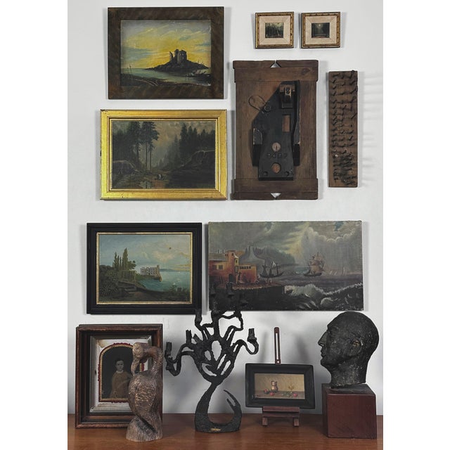 Untitled Nail Assemblage (Outsider Art) 19th/early 20th century Hand-forged iron nails on weathered wood base 18.5 × 4.3 ×...