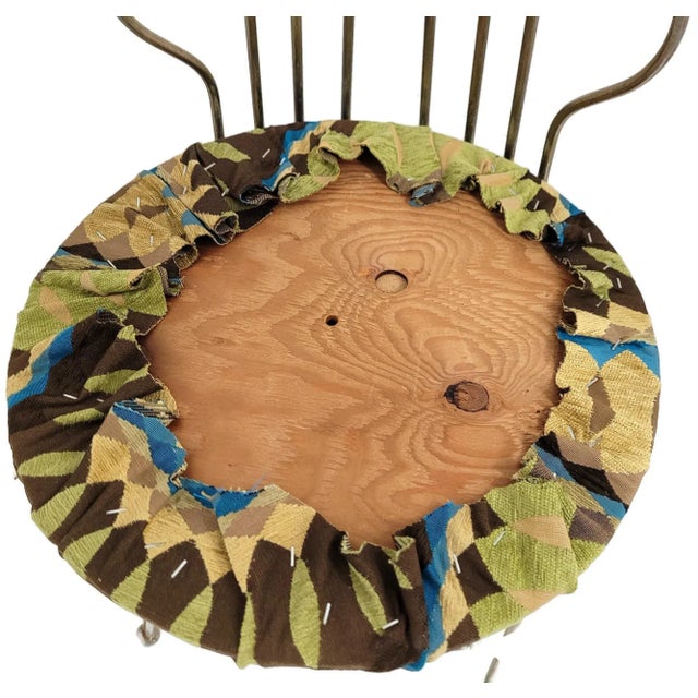 1960s American Hollywood Regency Chrome Wire Lyre Back Peacock Fan Chair, 48" Throne For Sale - Image 6 of 11