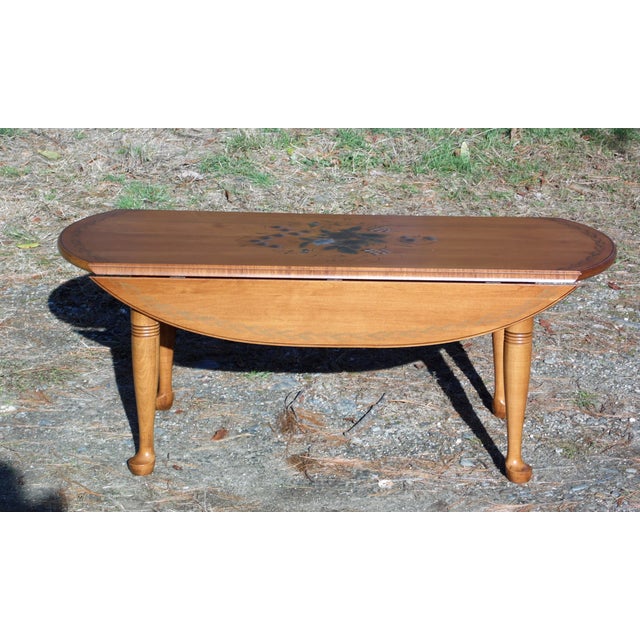 Vintage Solid Maple Hitchcock Harvest Stenciled Saybrook Drop Leaf