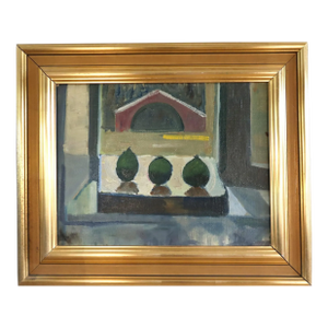 Mid-Century Modern 'The Figs' Vintage Swedish Still Life Oil Painting, Framed