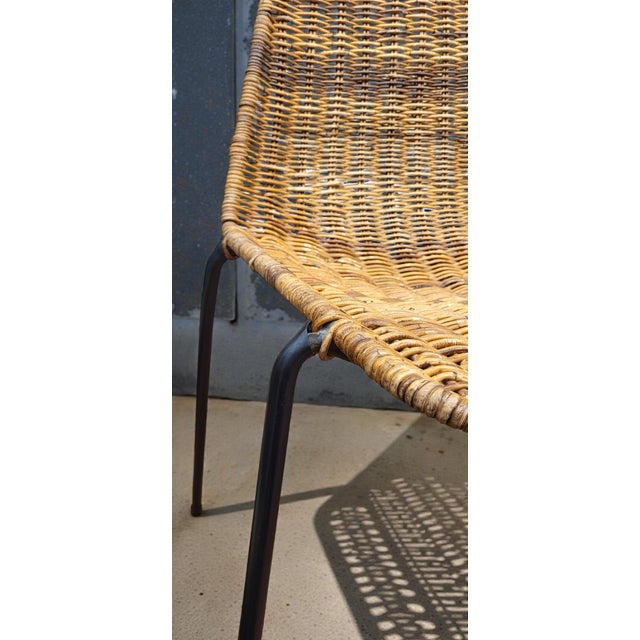 Metal Wicker Basket Chairs attributed to Gian Franco Legler, 1950s-1960s, Set of 2 For Sale - Image 7 of 11