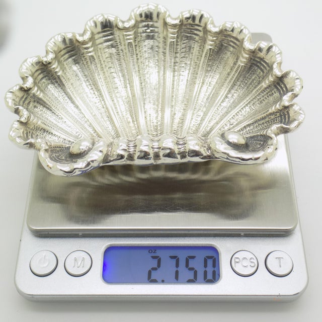 Vintage Italian Genuine Silver 800 Shell Shaped Trinket Tray, 1970s For Sale - Image 12 of 14