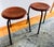1950s Stalmobler Mid Century Danish 3 Leg Dot Stools Pair Steel Teak MCM For Sale - Image 18 of 18