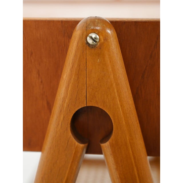 Brown Scandinavian Teak Bedside Table with Vienna Straw, 1950s For Sale - Image 8 of 13