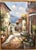 Large Vintage Mediterranean Street Coastal Landscape Oil Painting Ornate Gold Wood Frame For Sale - Image 11 of 13