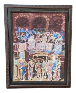 Tapestry with Bullfighting Tend Print by Julián Grau Santos, Spain, 20th Century