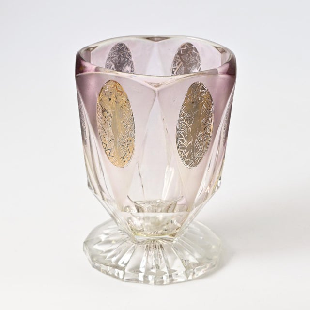 Art Deco Golden Medallion Glass Vase, 1930s For Sale - Image 3 of 9