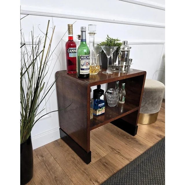 Mid-Century Art Deco Wooden Bar Side Cocktail Table, 1940s For Sale - Image 3 of 10