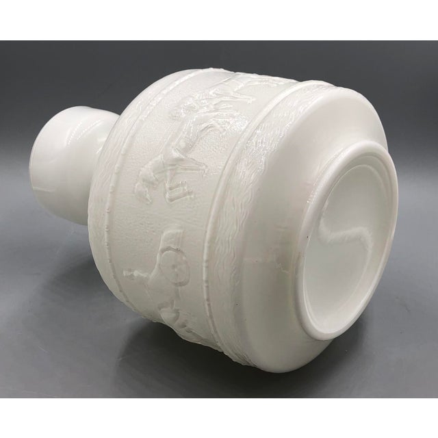 Large Neoclassical Opaline Glass Vase with a Chariot Relief by Opaline Florence, Italy, 1919 For Sale - Image 13 of 15