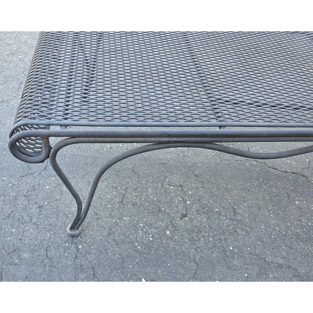 Vintage Wrought Iron Patio Chaise Lounge Adjustable Russell Woodard Attributed Briarwood Daisy For Sale - Image 12 of 15