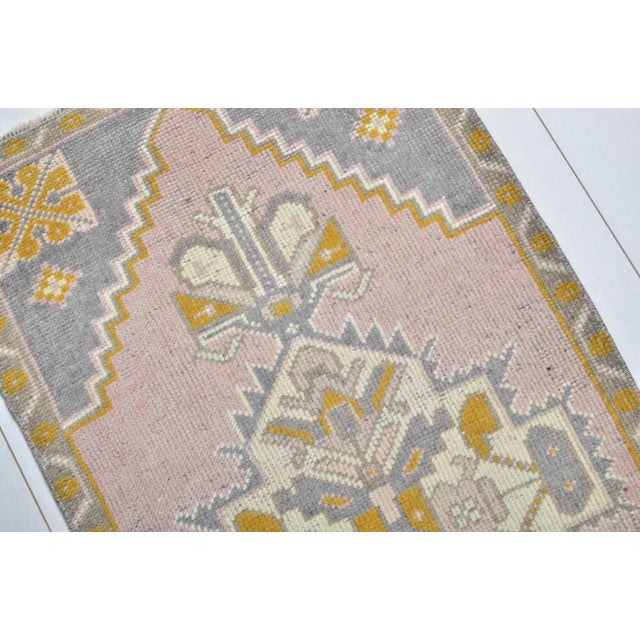 Oushak Vintage Wool Carpet For Sale - Image 4 of 5