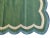 Textile Handmade Cotton Scalloped Rug, Forest Green With Cream and Blue Full Border 12'x15' For Sale - Image 7 of 11